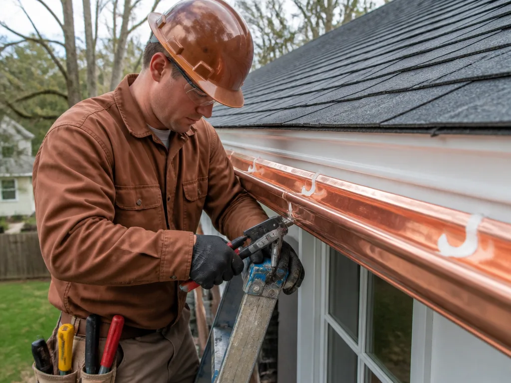 Copper Gutter Installation